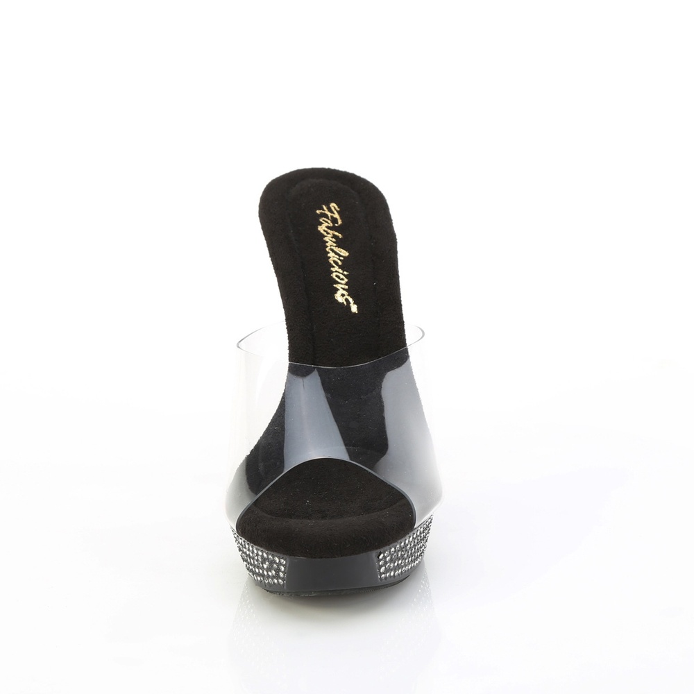 Fabulicious - ATHENA501 Mules with heel - Black/Transparent